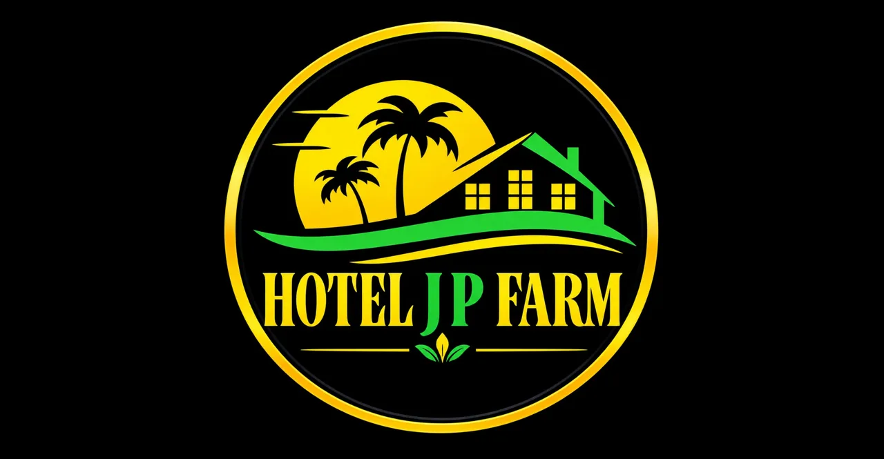 The original Hotel J P Farm logo in neon yellow and green on black